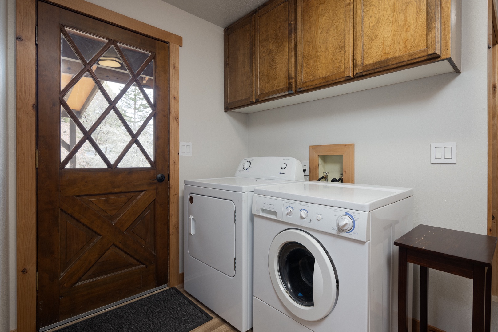 Convenient laundry area adjacent to the kitchen