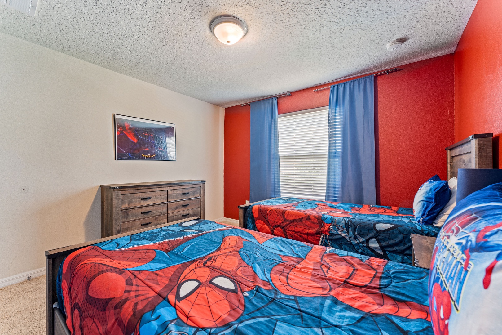 Bedroom 2 Spider Man themed with with 2 twin bed