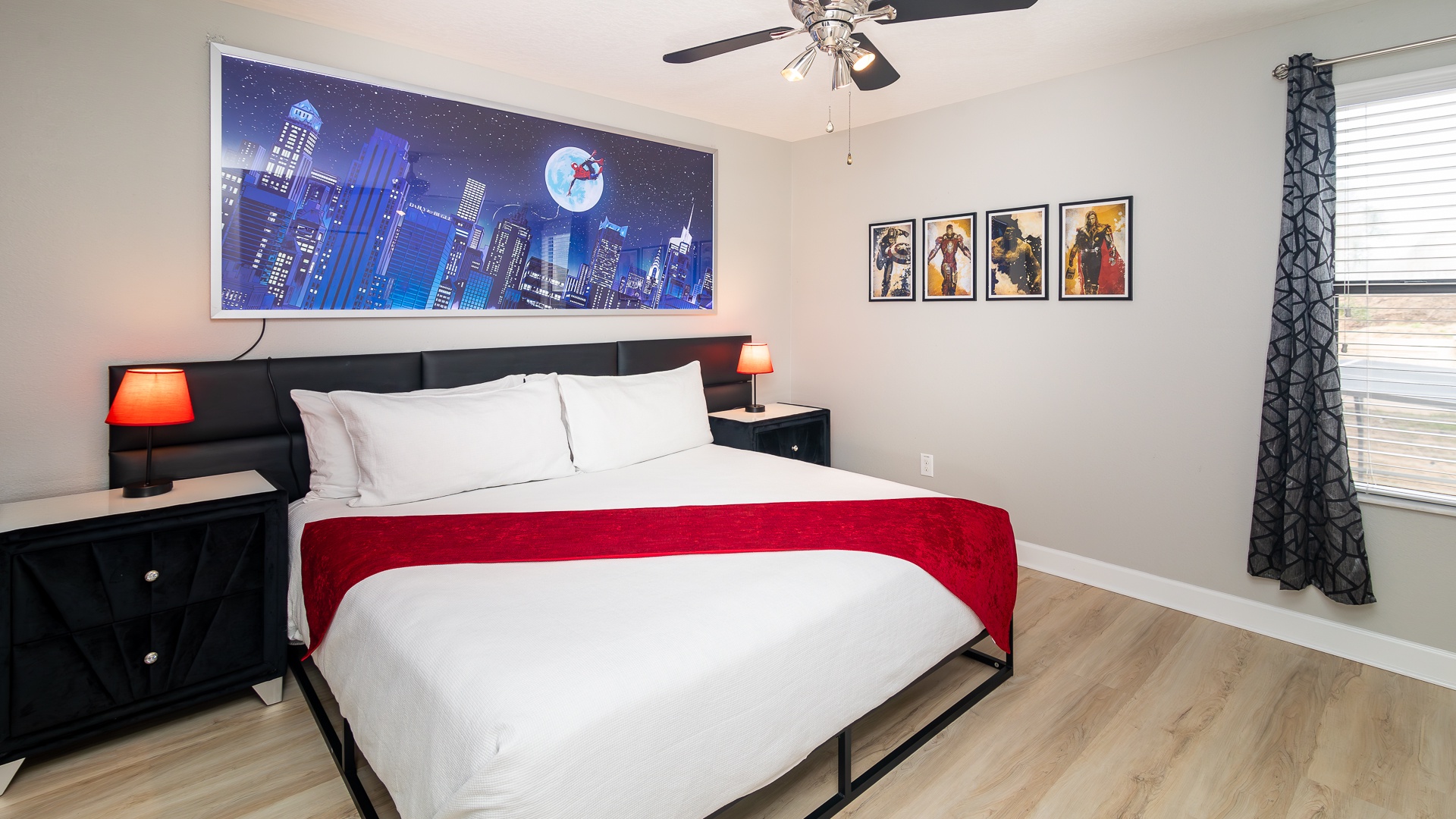 With great power comes great… rest, in this super-powered king bedroom retreat