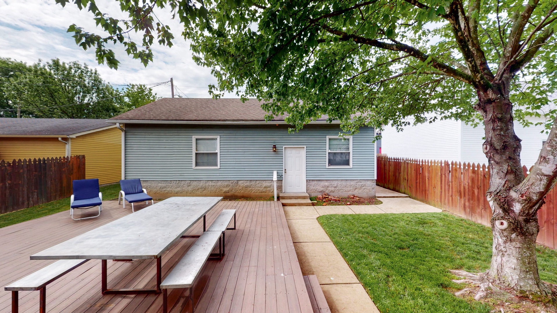 Backyard with seating