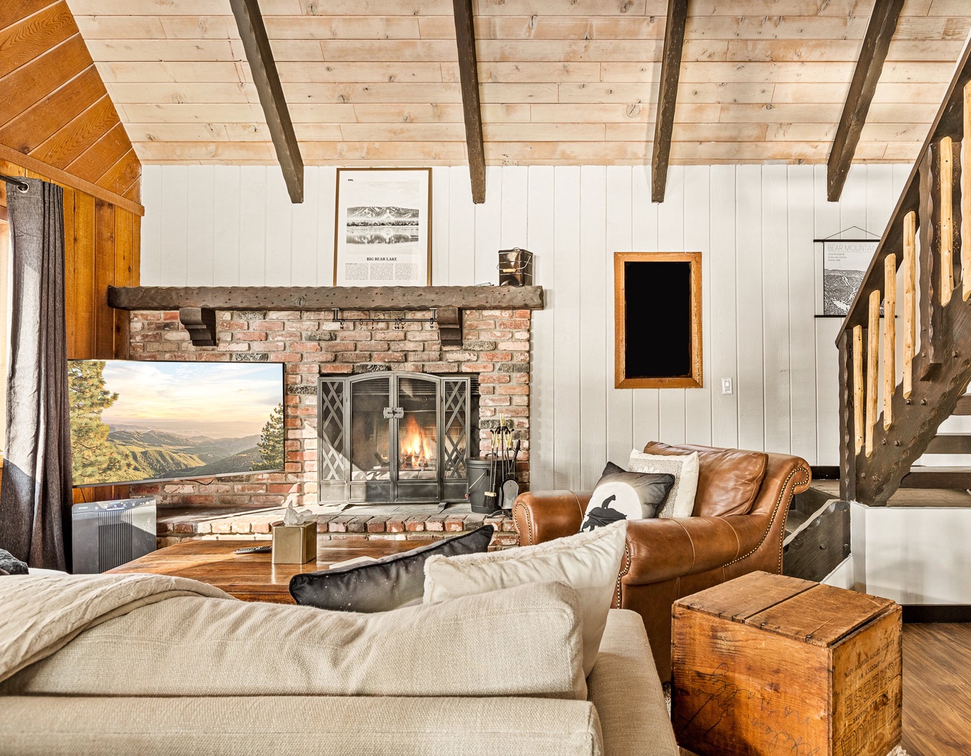 Fireplace in the living area