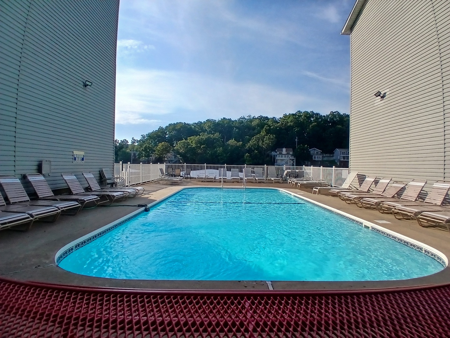 Lounge the day away at the pool with views of the lake!