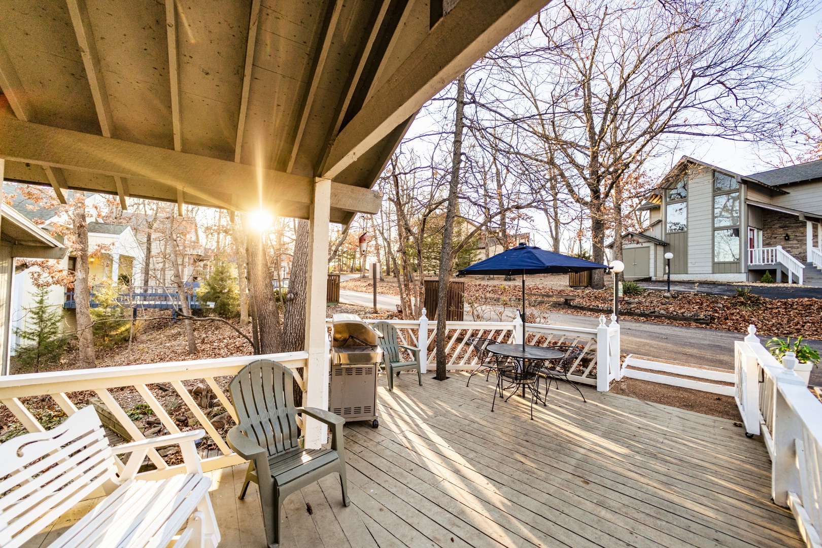 Relax in the fresh air on the front deck while you grill up a feast!