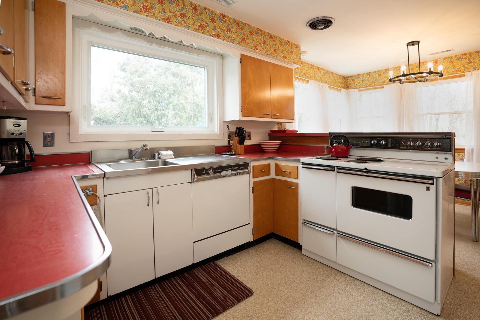 Savor the charm of the retro-style kitchen where every meal becomes a delight