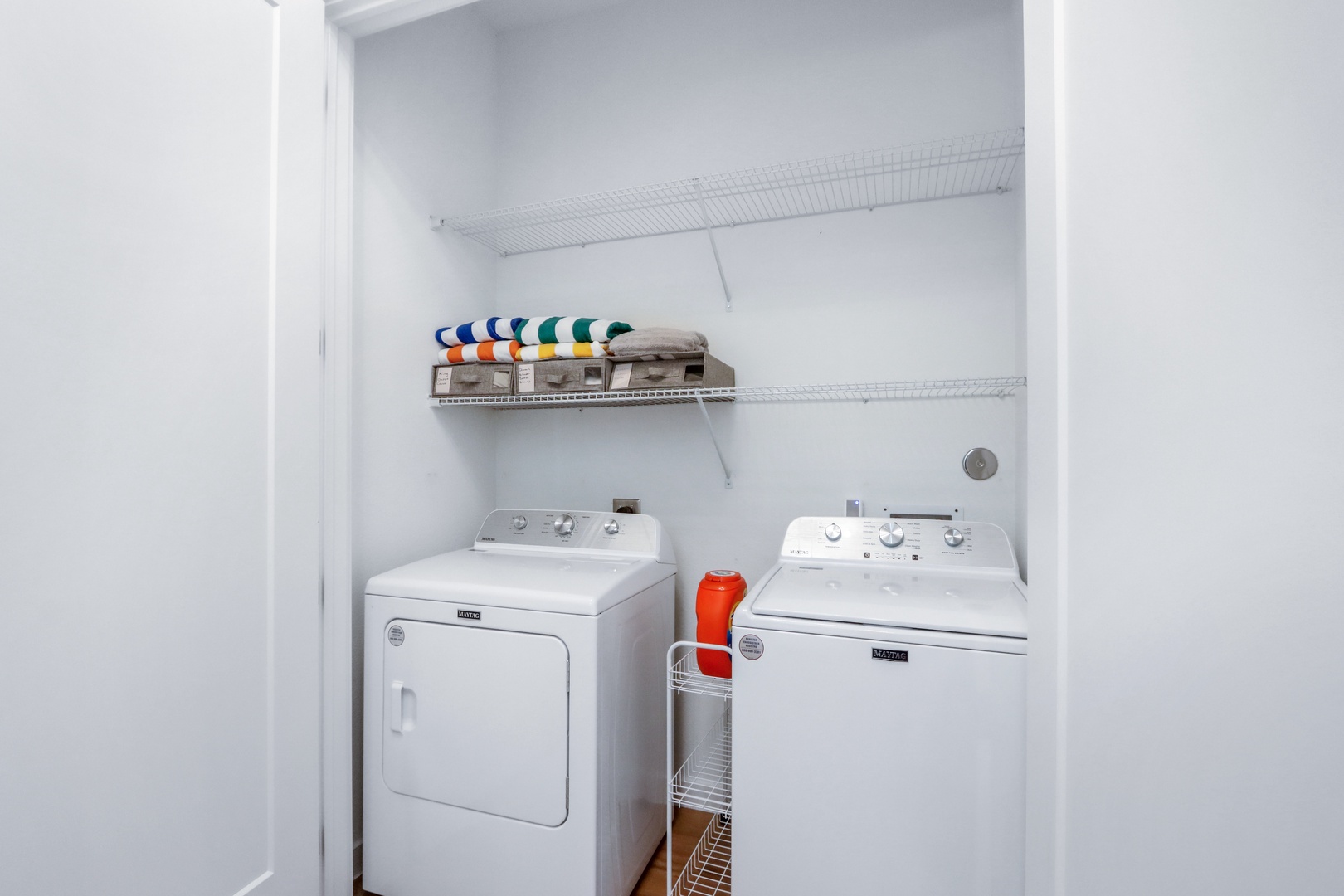 Private washer and dryer located in the hallway