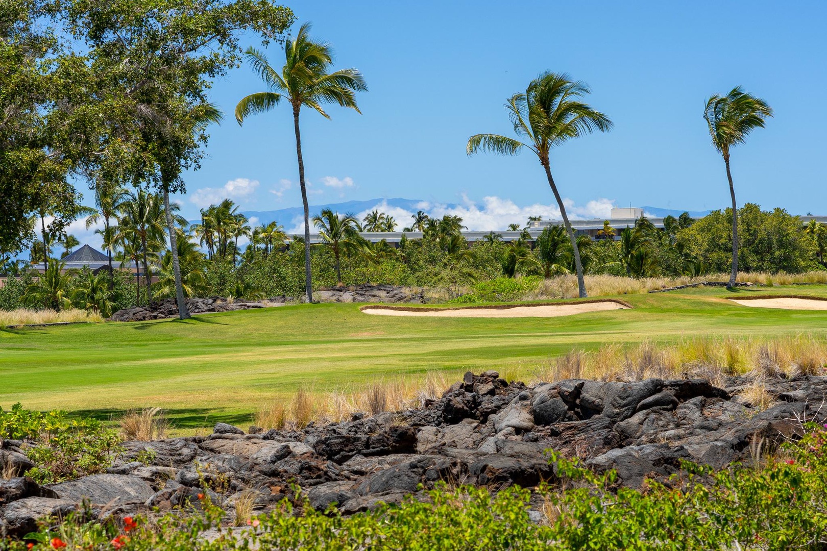 Lanai with golf course view