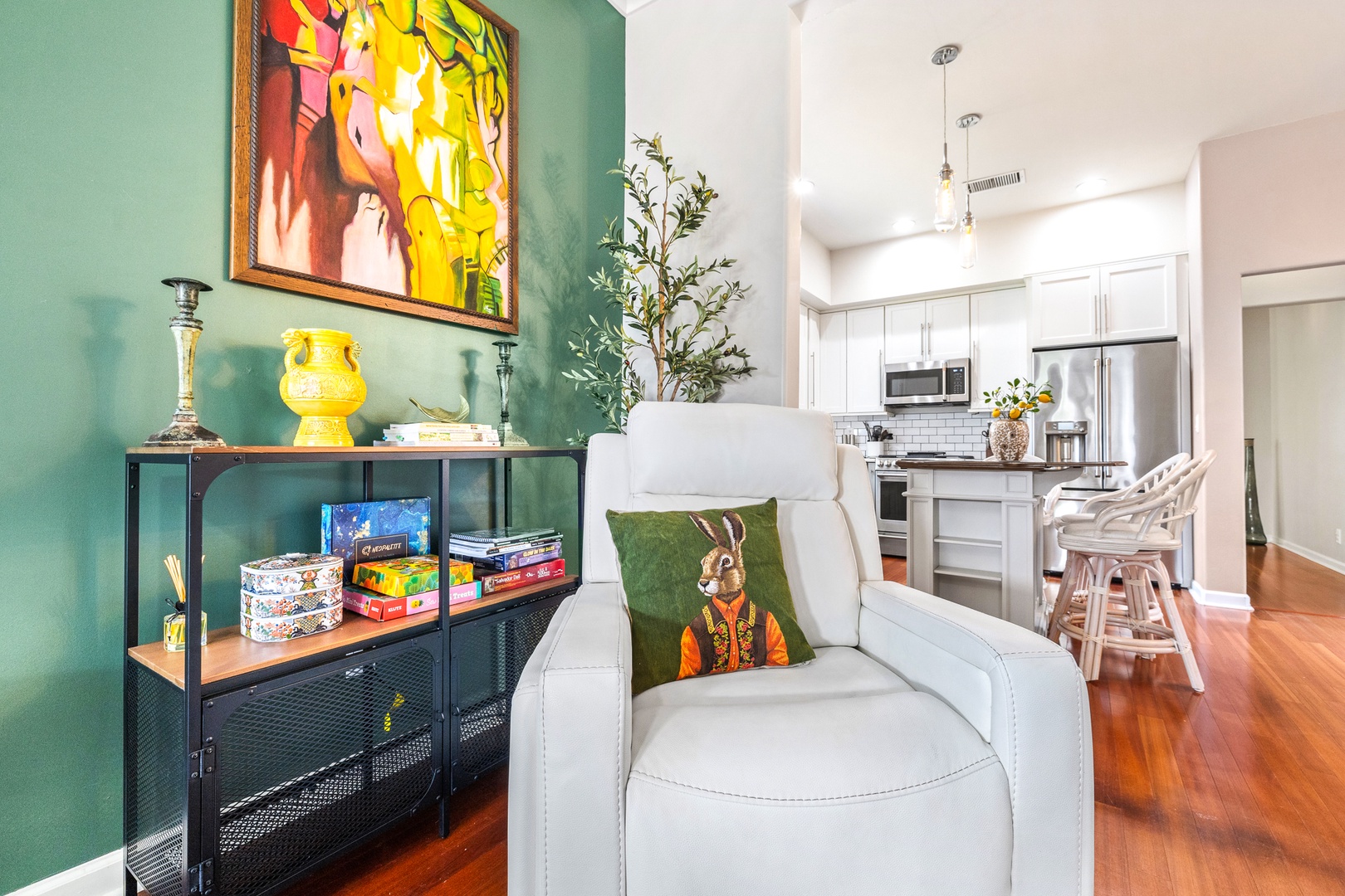 Living area with reclining seats and Smart TV