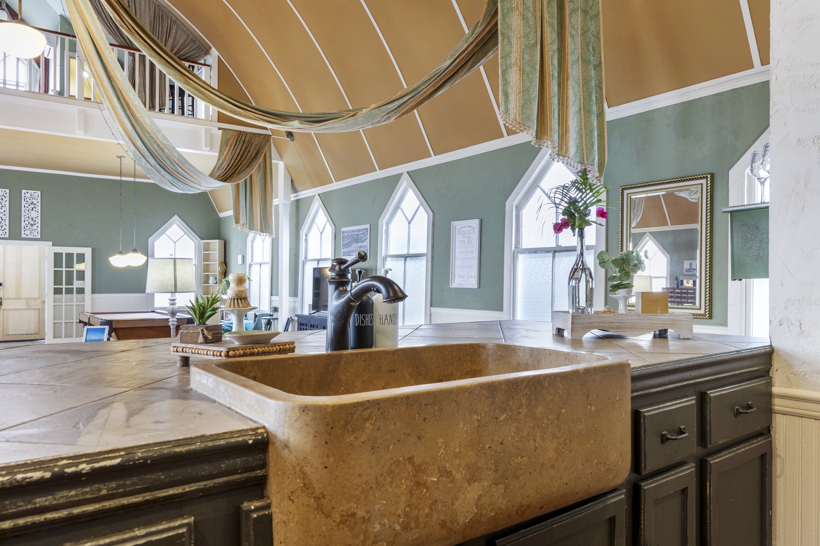 The Chapel’s open, airy kitchen offers ample space & every home comfort