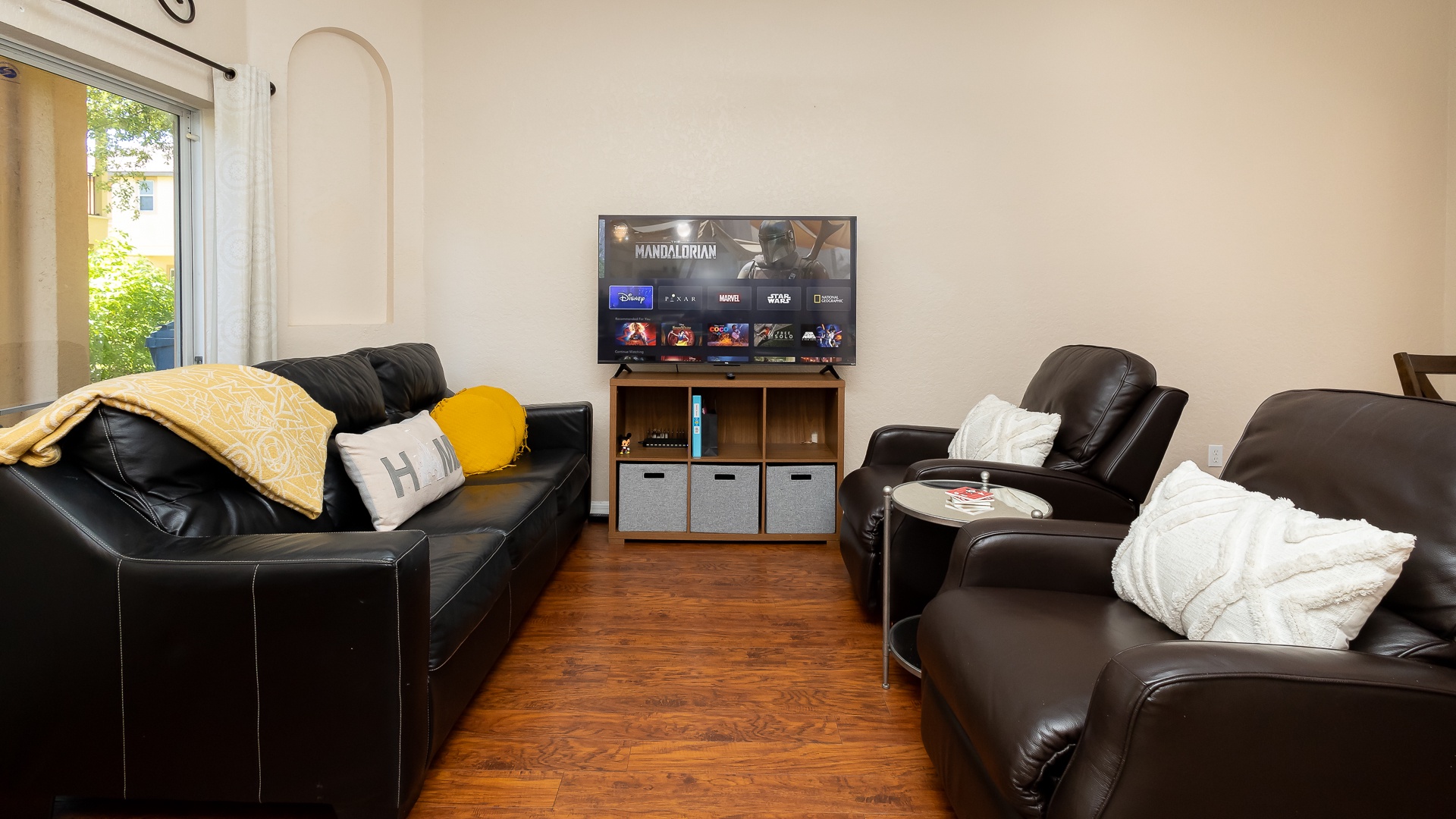 Curl up while you stream your favorite movies & shows in the comfy living room