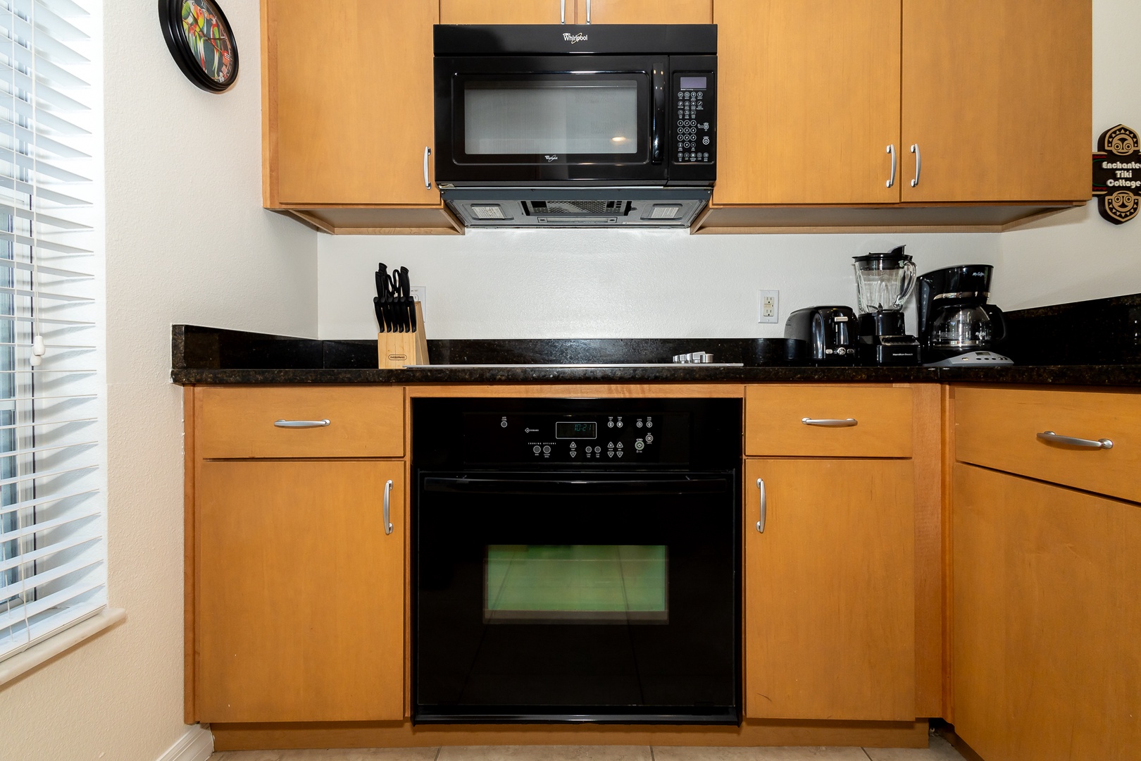 The updated kitchen is well-equipped for your visit to Kissimmee