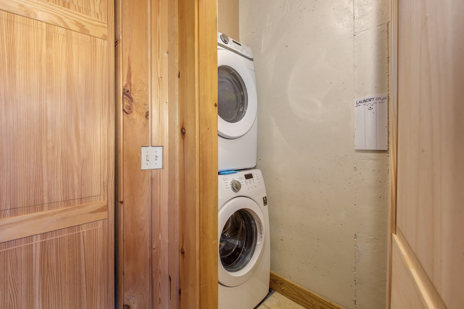 Private laundry is available for your stay, located in a private laundry closet