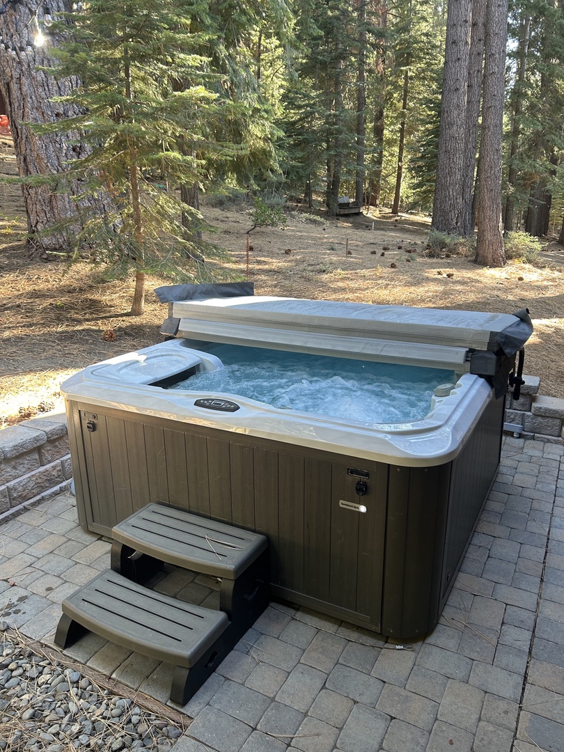 Relax in the hot tub after a busy day!