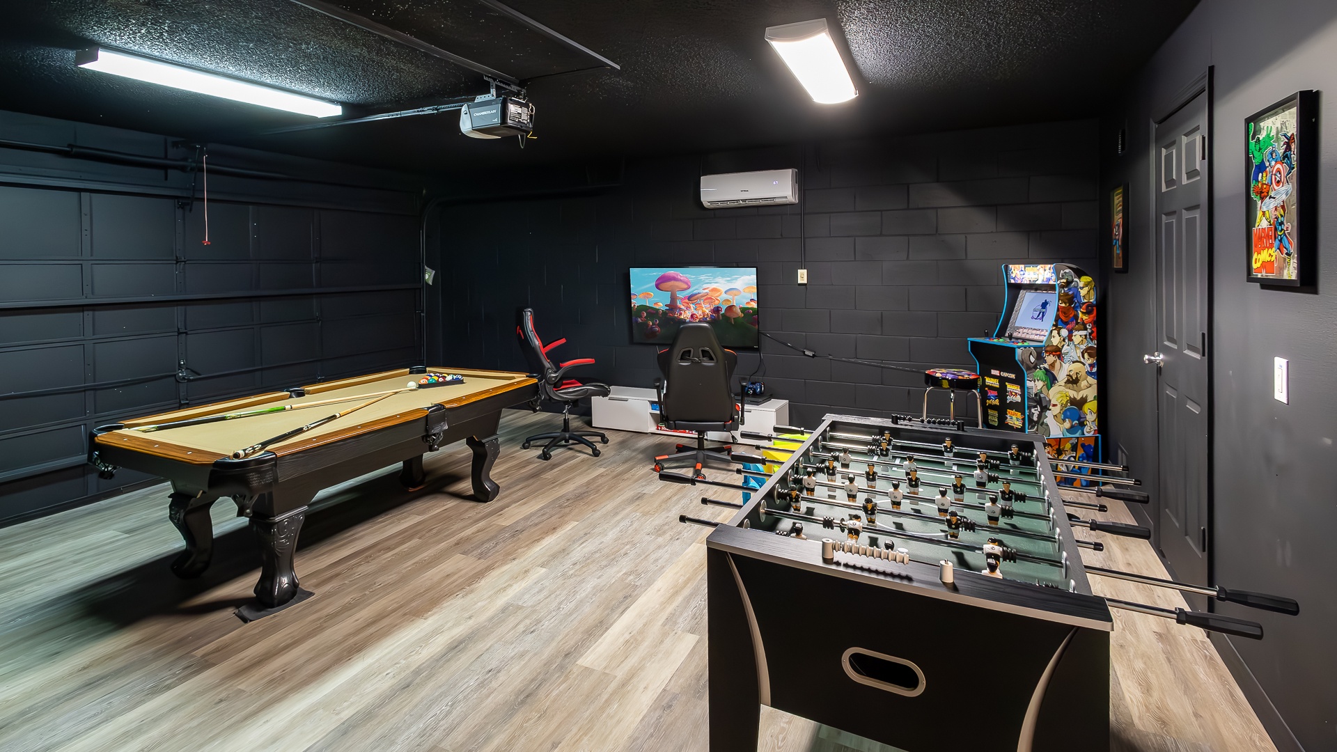 Unleash your competitive side in the garage game room! #GameOn