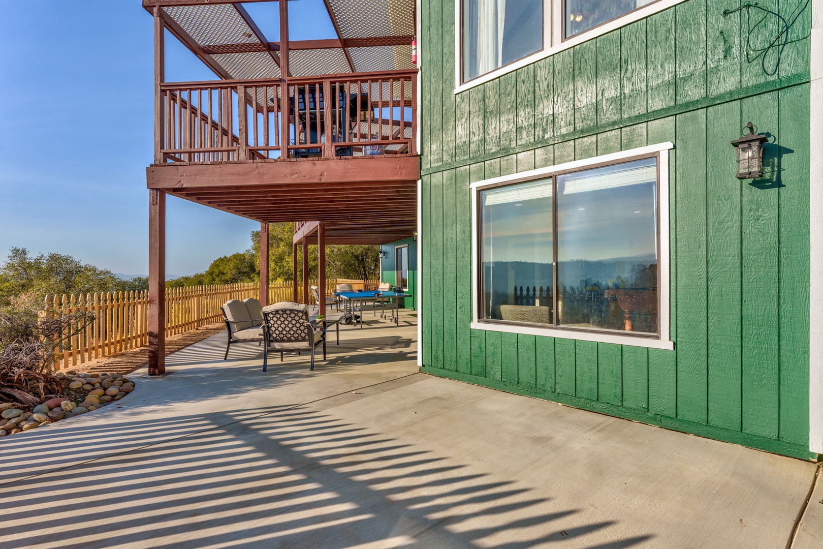 The lower level of the Back Deck offers even more outdoor lounge and gaming space