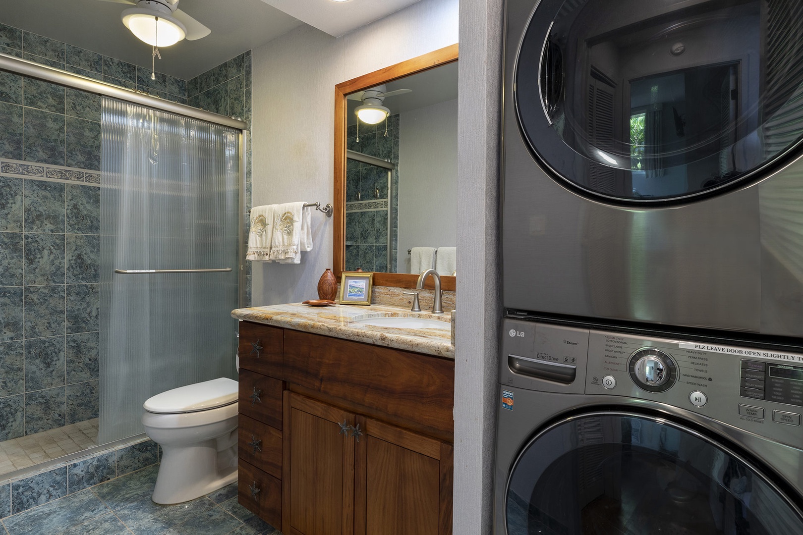 Bathroom #1 with Shower, washer and dryer