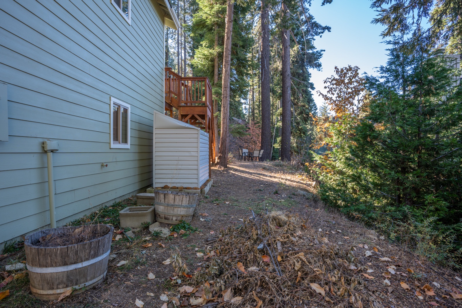 Take in the fresh air & wilderness views in the secluded yard area
