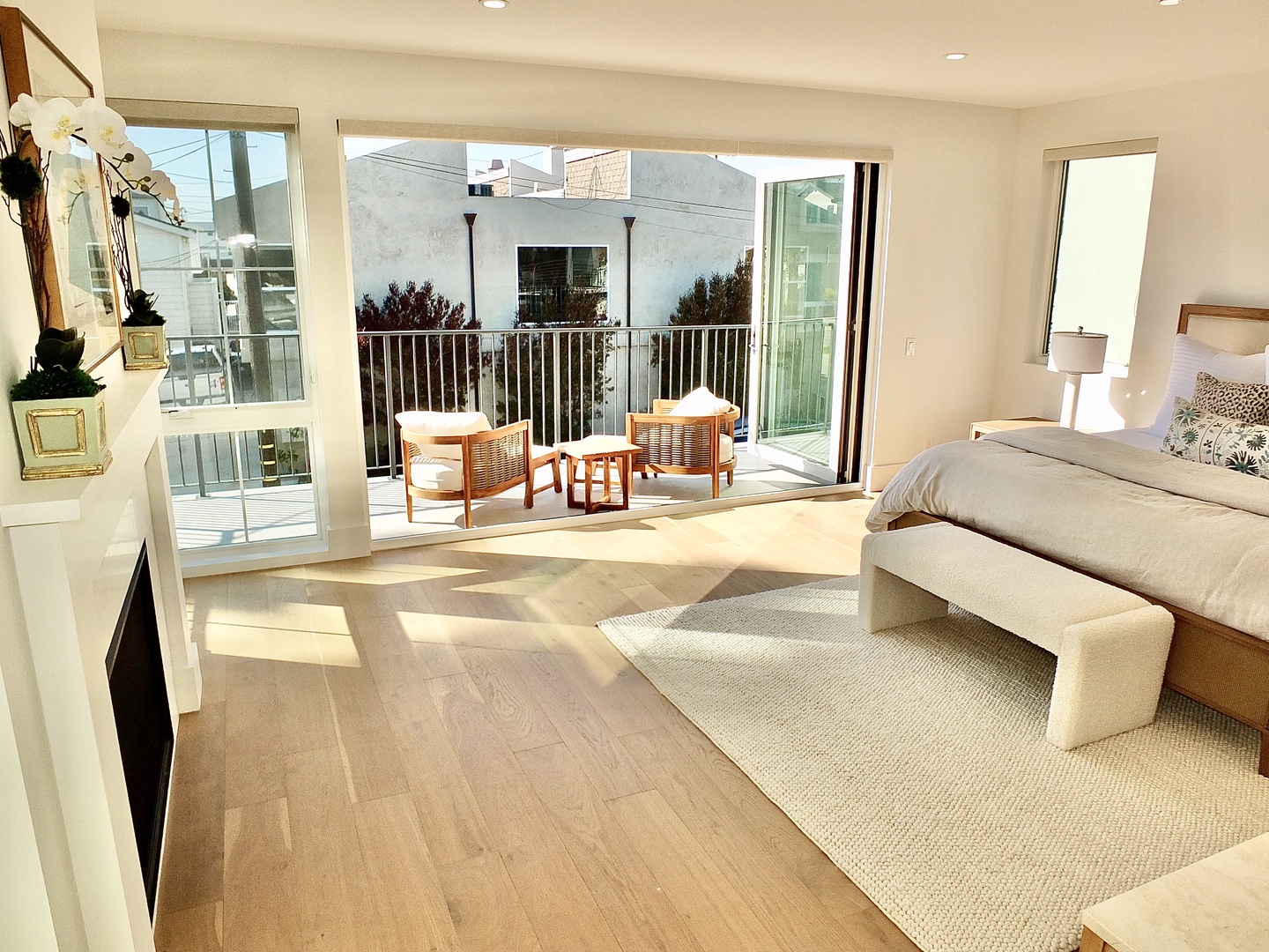 The 1st of 3 second-floor suites, boasting a king bed, ensuite, & balcony
