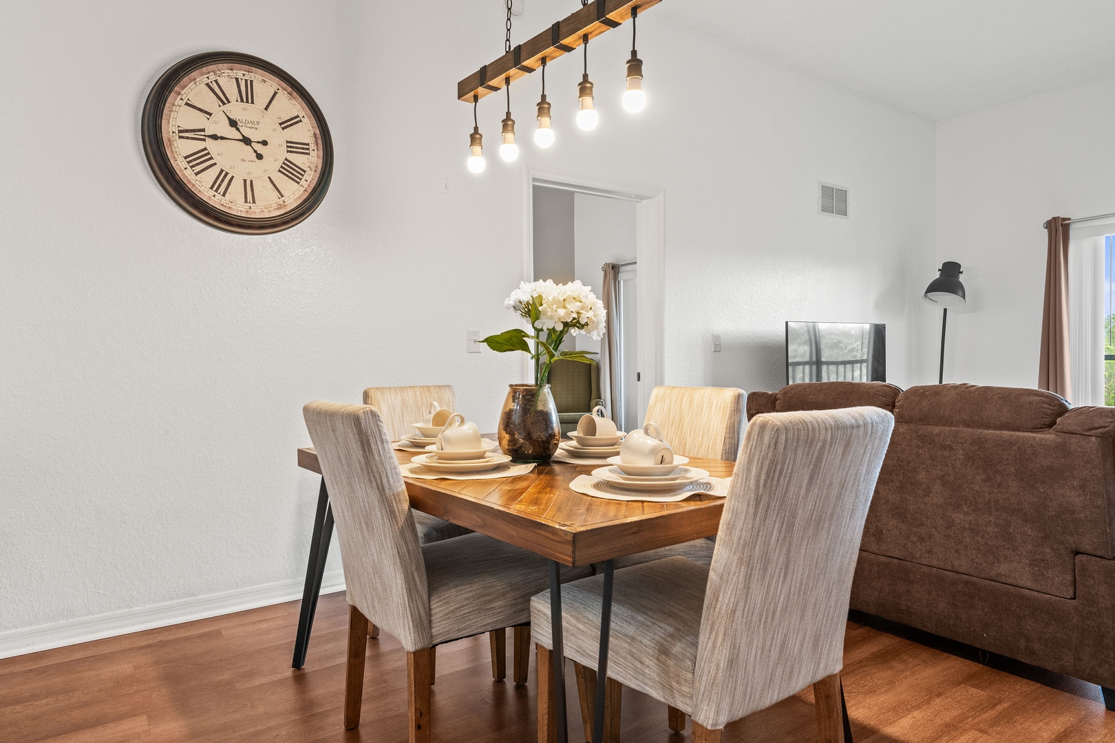 Dining table with seating for up to 6