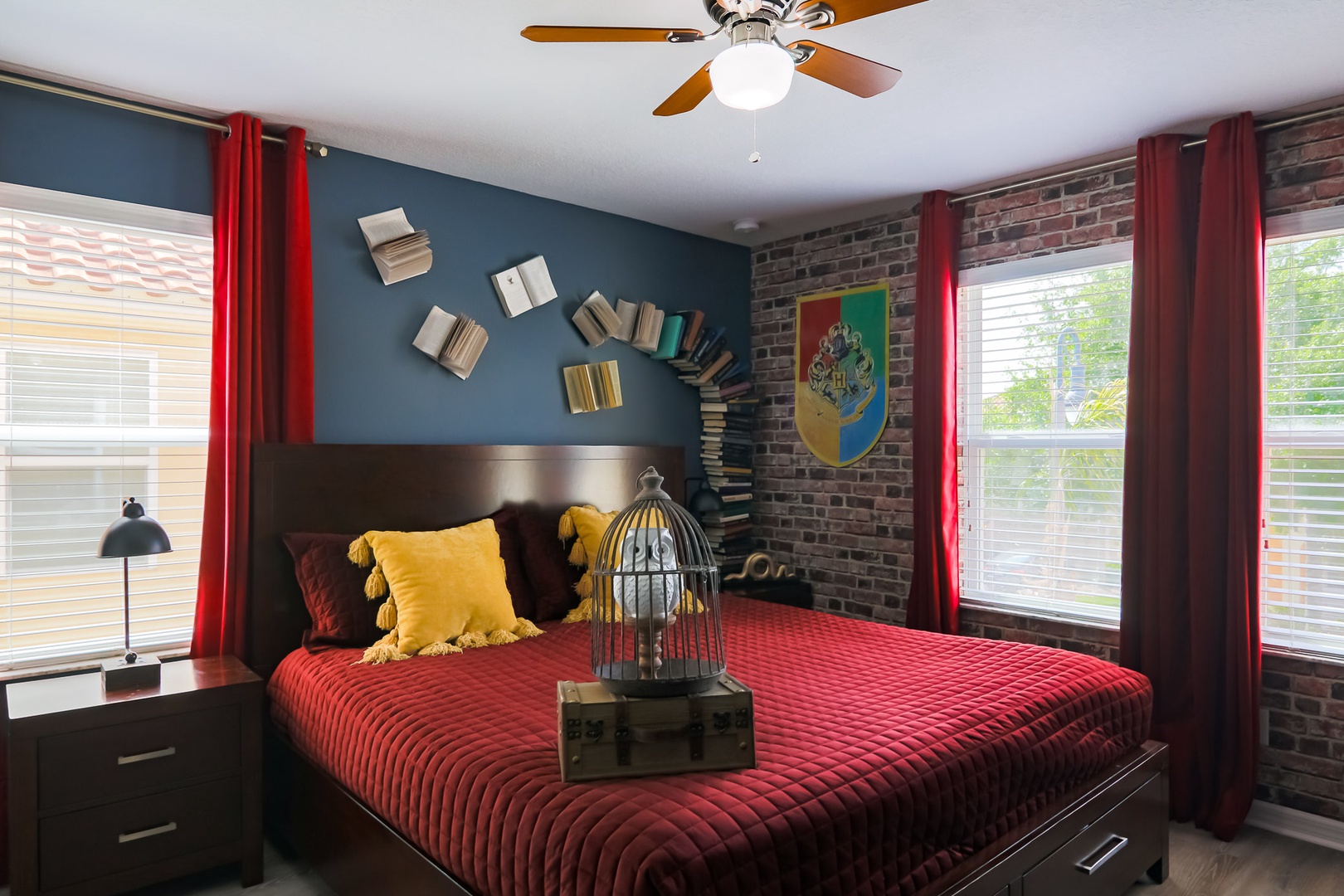 Bedroom 1 Harry Potter themed with King bed, Smart TV, and private en-suite (2nd floor)
