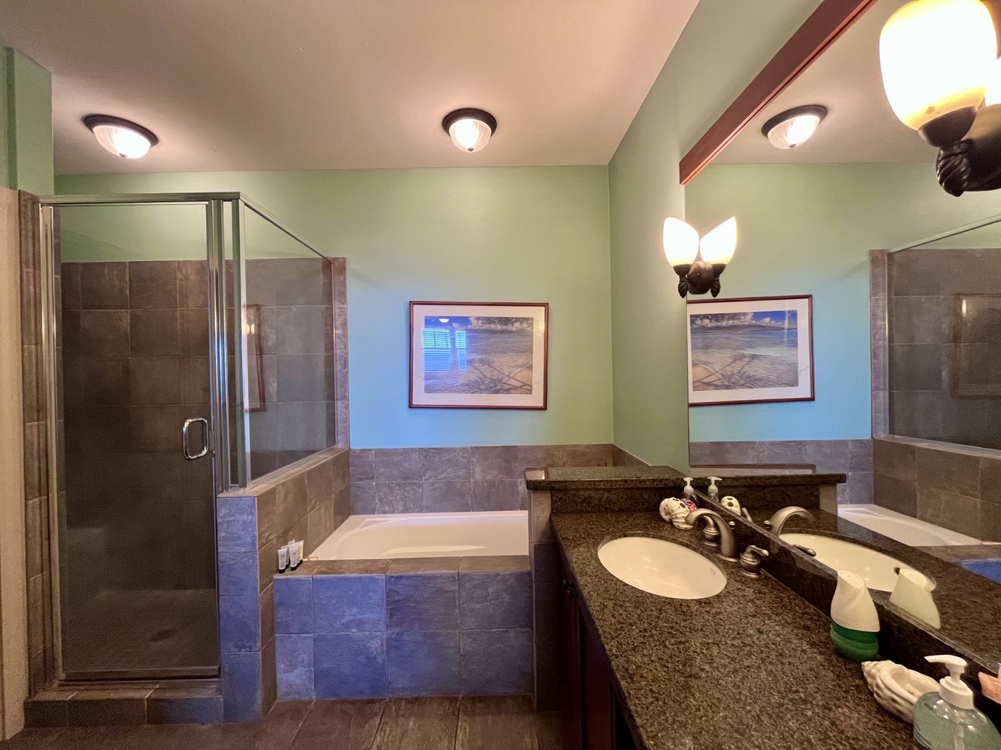 Master bathroom with ample lighting