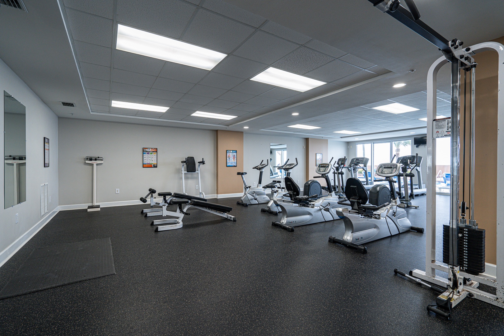 Crush your goals in the well-equipped community fitness room