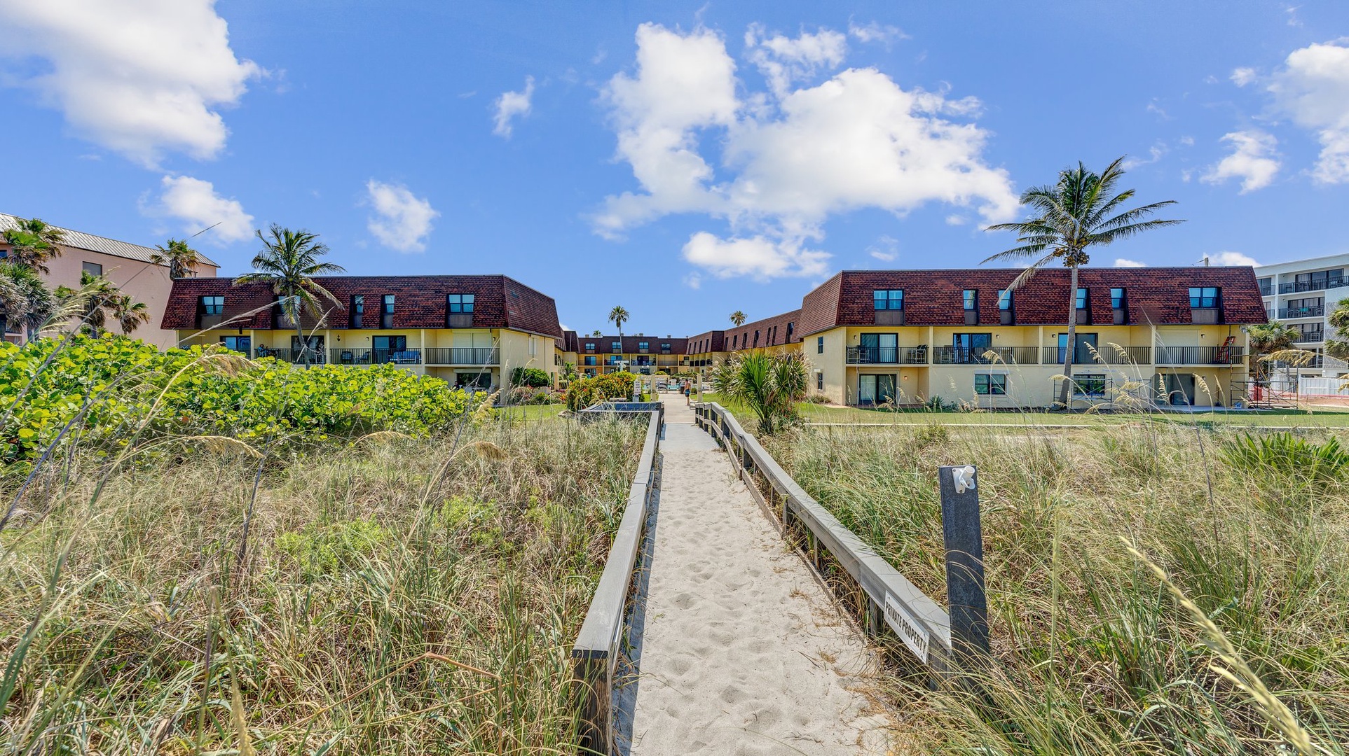 Enjoy being mere steps away from the beach during your visit to Cocoa Beach