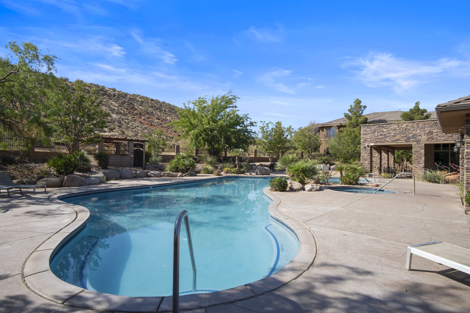 Make a splash or bask in the hot tub at the sparkling community pool!