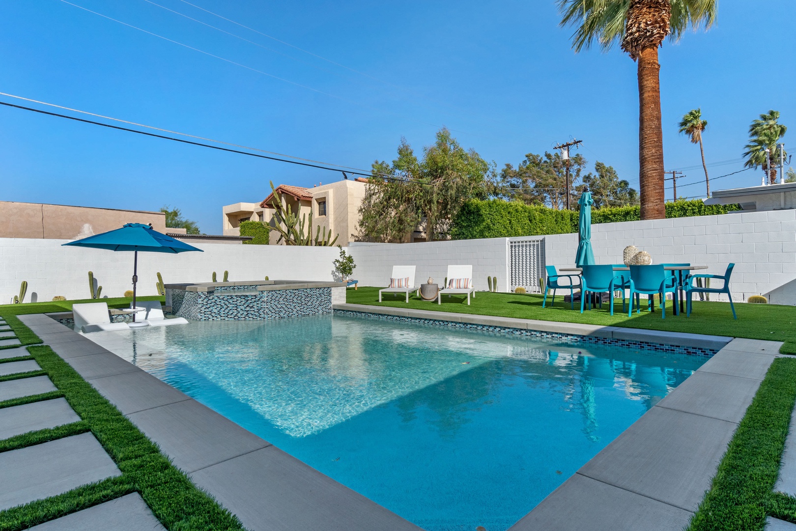 Private pool, and hot tub in spacious back yard