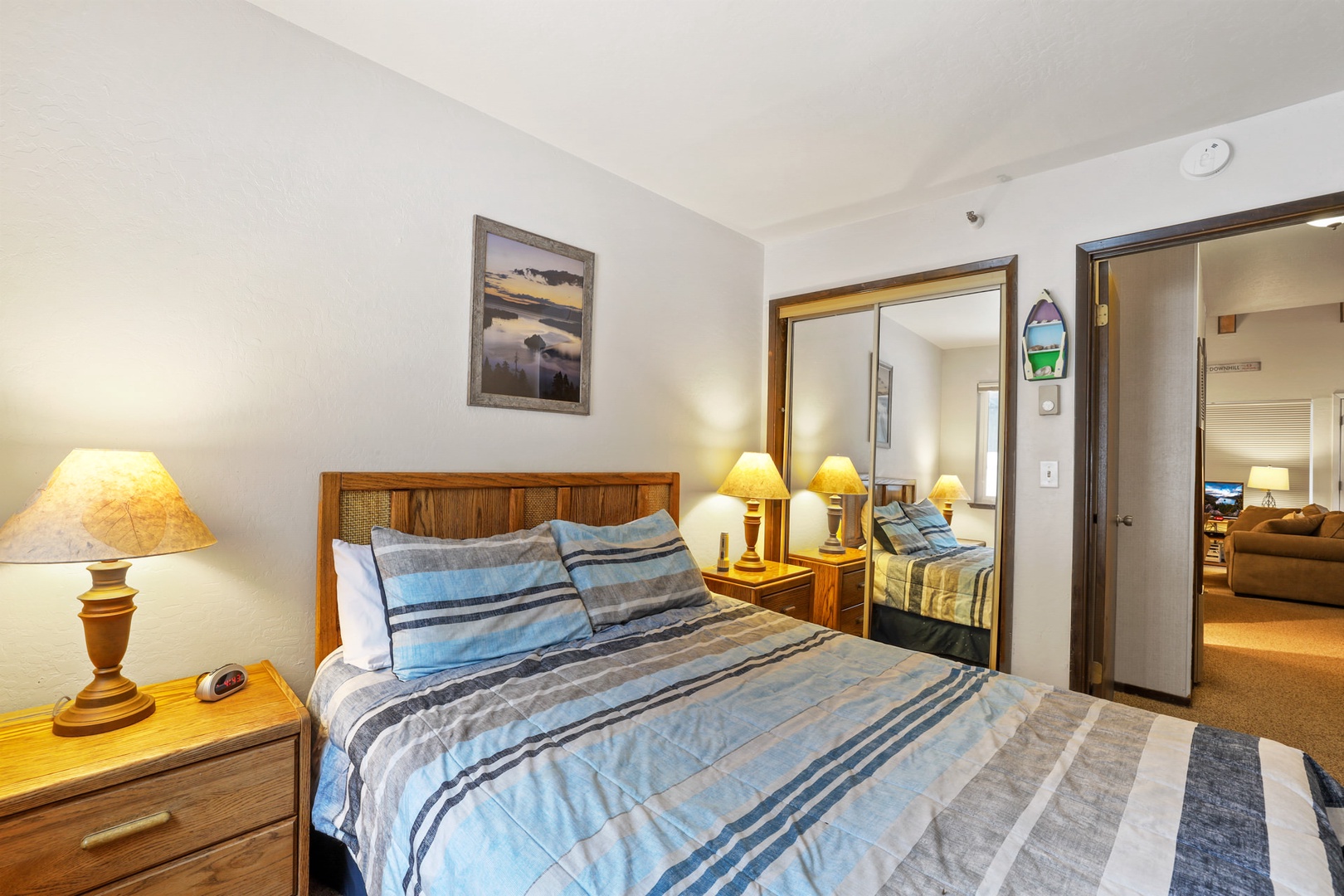 This condo offers two 1st floor queen bedrooms to escape to after a day exploring South Lake Tahoe