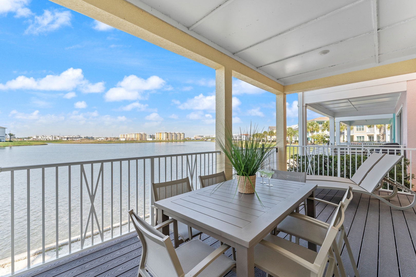 Lounge with waterfront views or dine al fresco on the deck