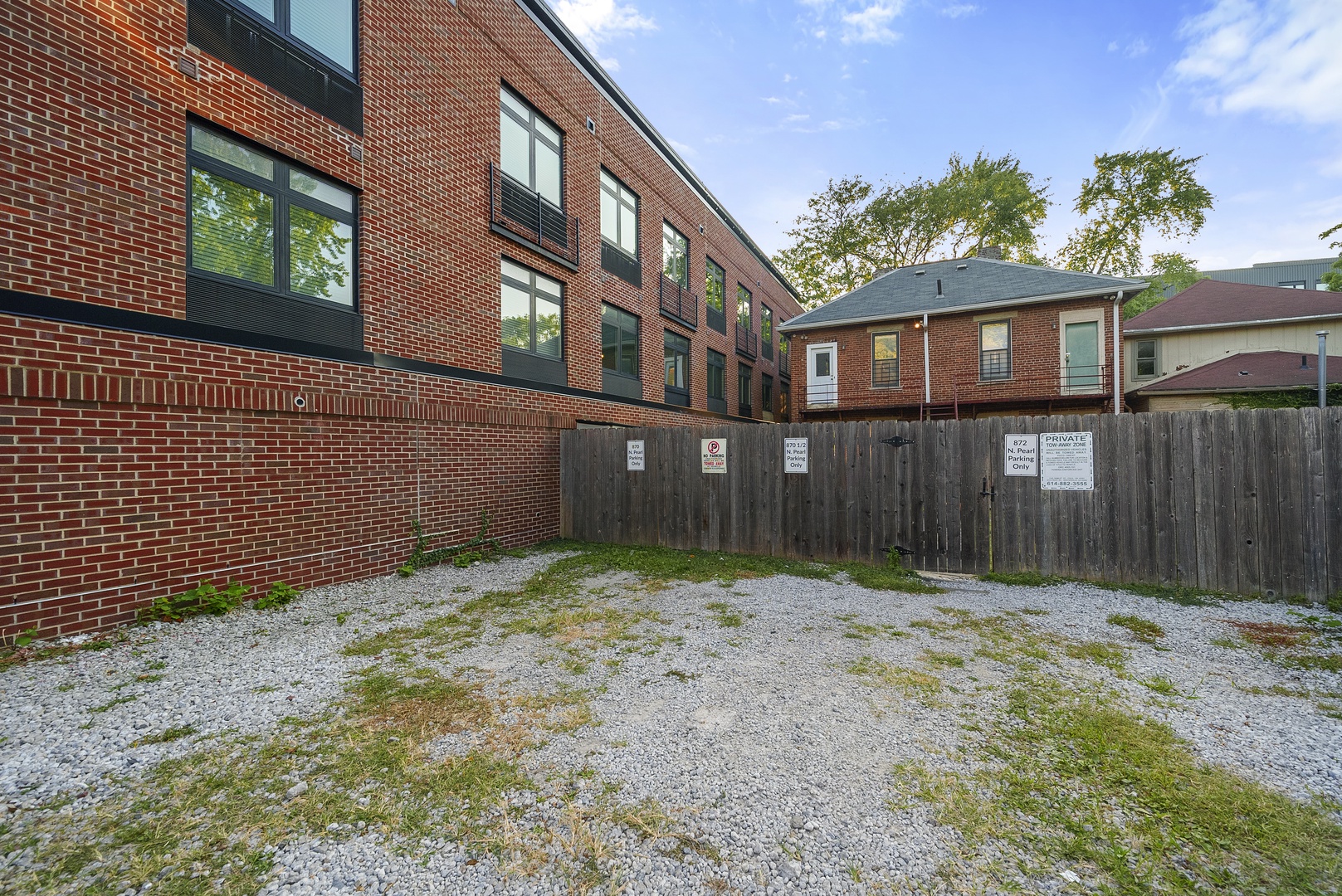 Parking space is available for 1 vehicle behind the building