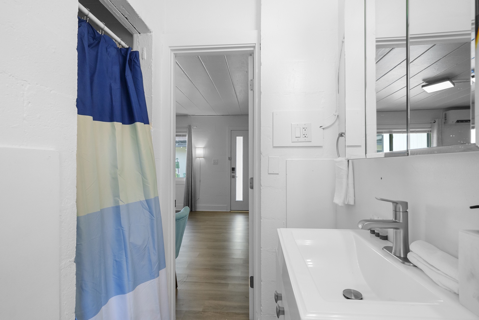 Enjoy a single vanity & walk-in shower in the full bath