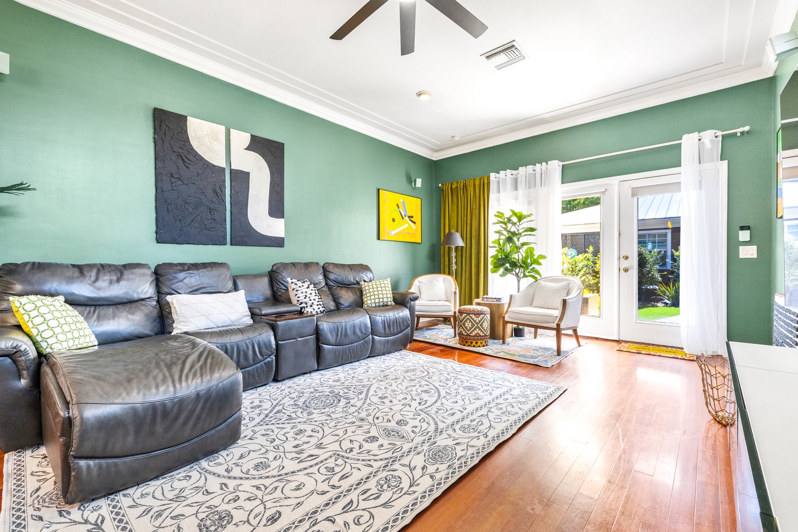 Living area with reclining seats and Smart TV