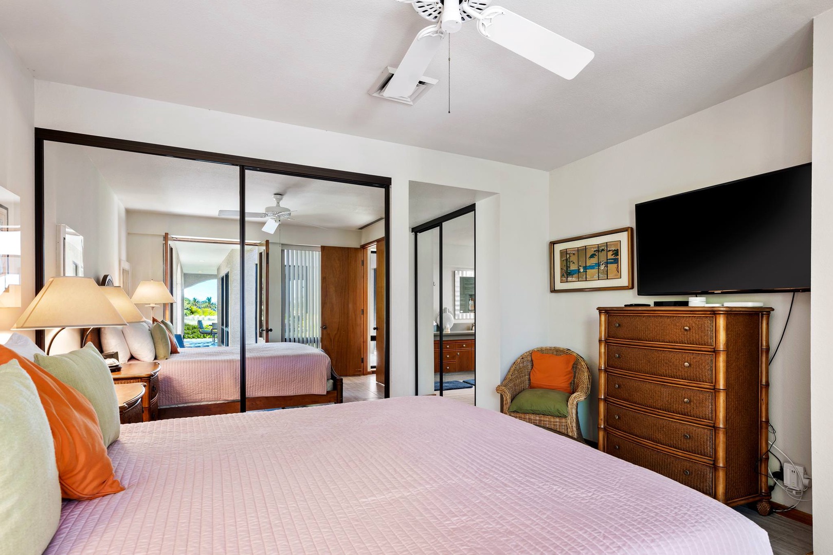 1st master bedroom: King bed, 50" Smart TV, en suite bathroom