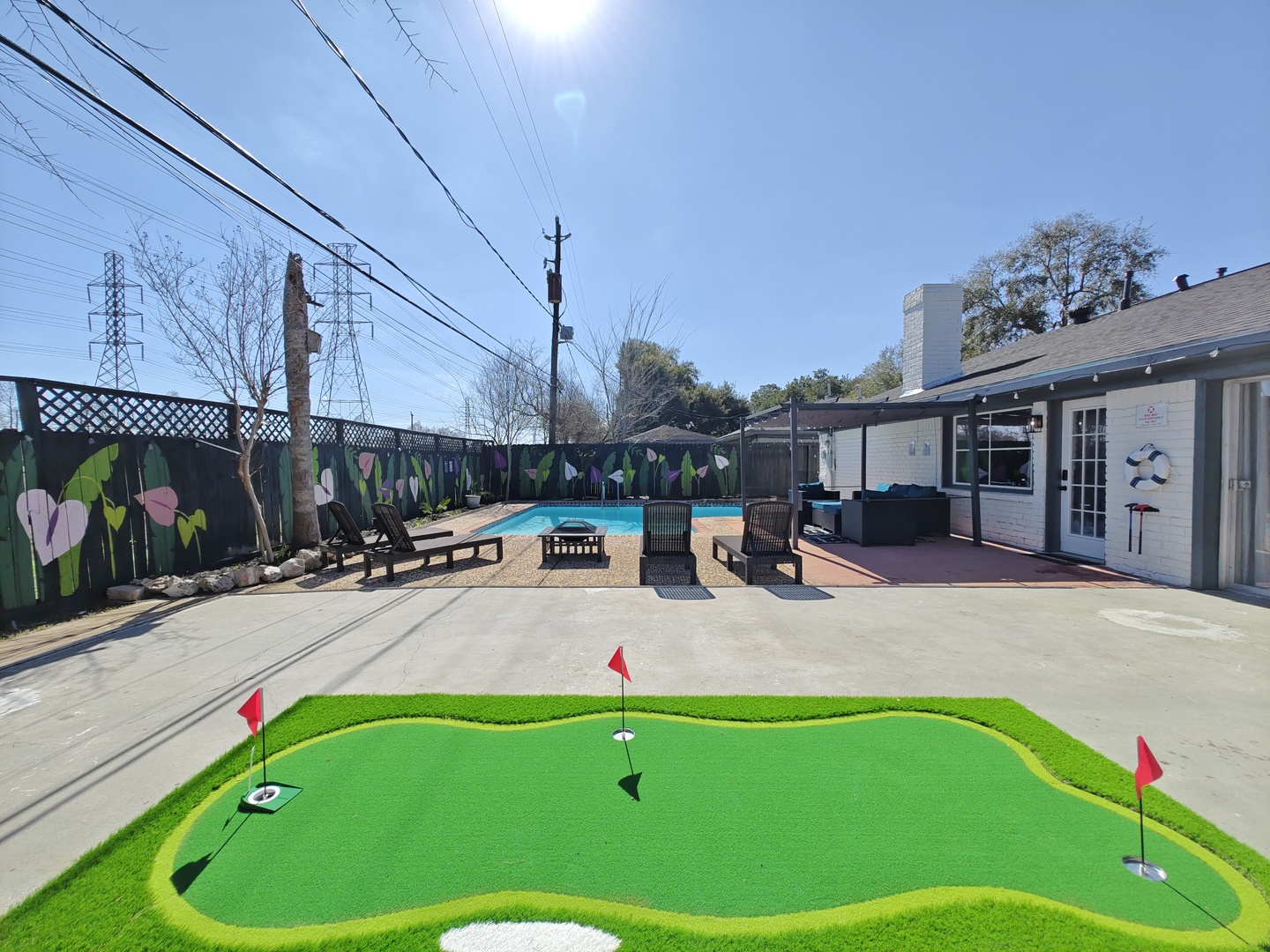 Practice your putt out back or make a splash in the sparkling pool!