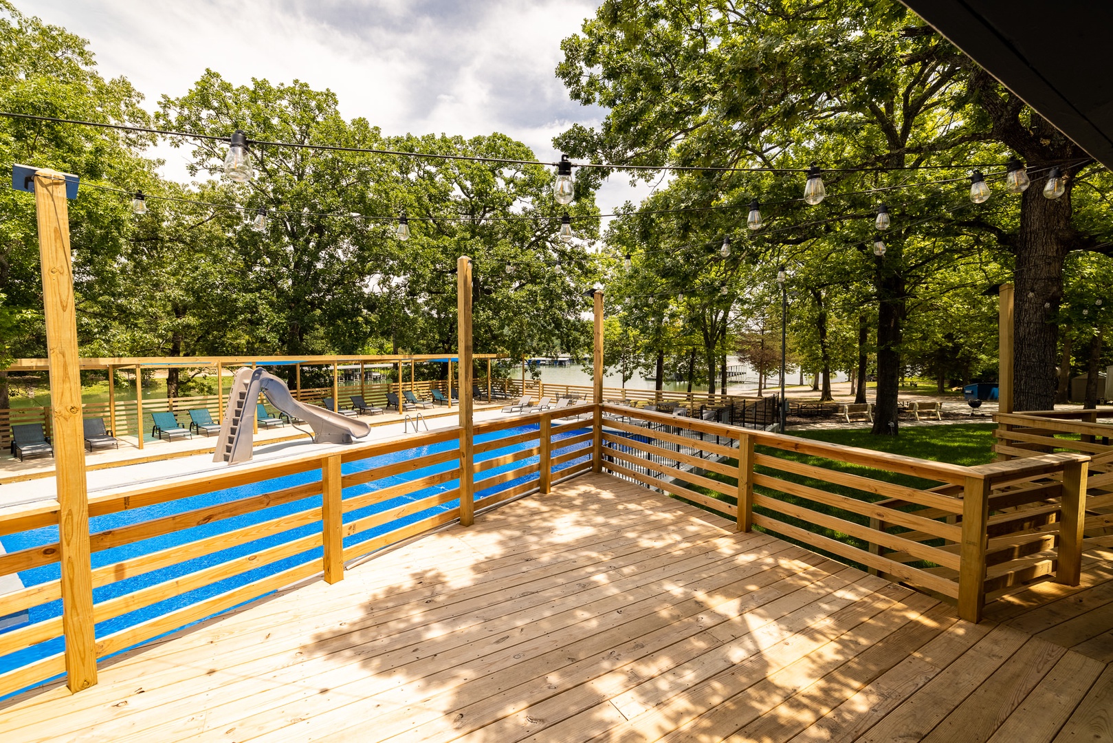 Deck with pool view