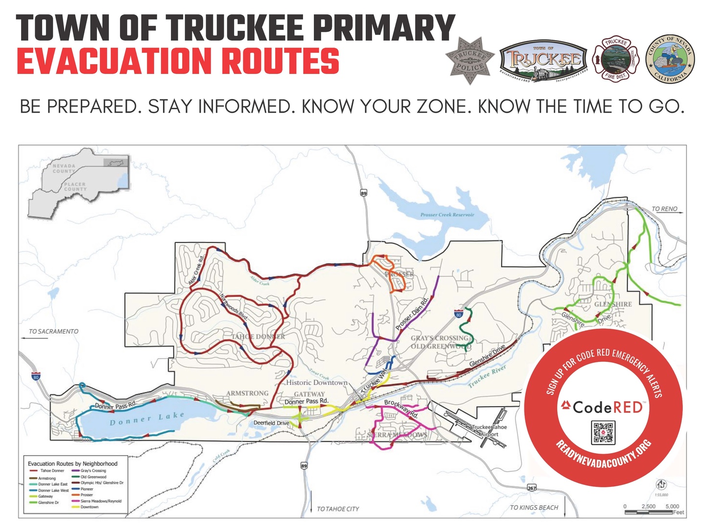 Truckee Evacuatiuon Map