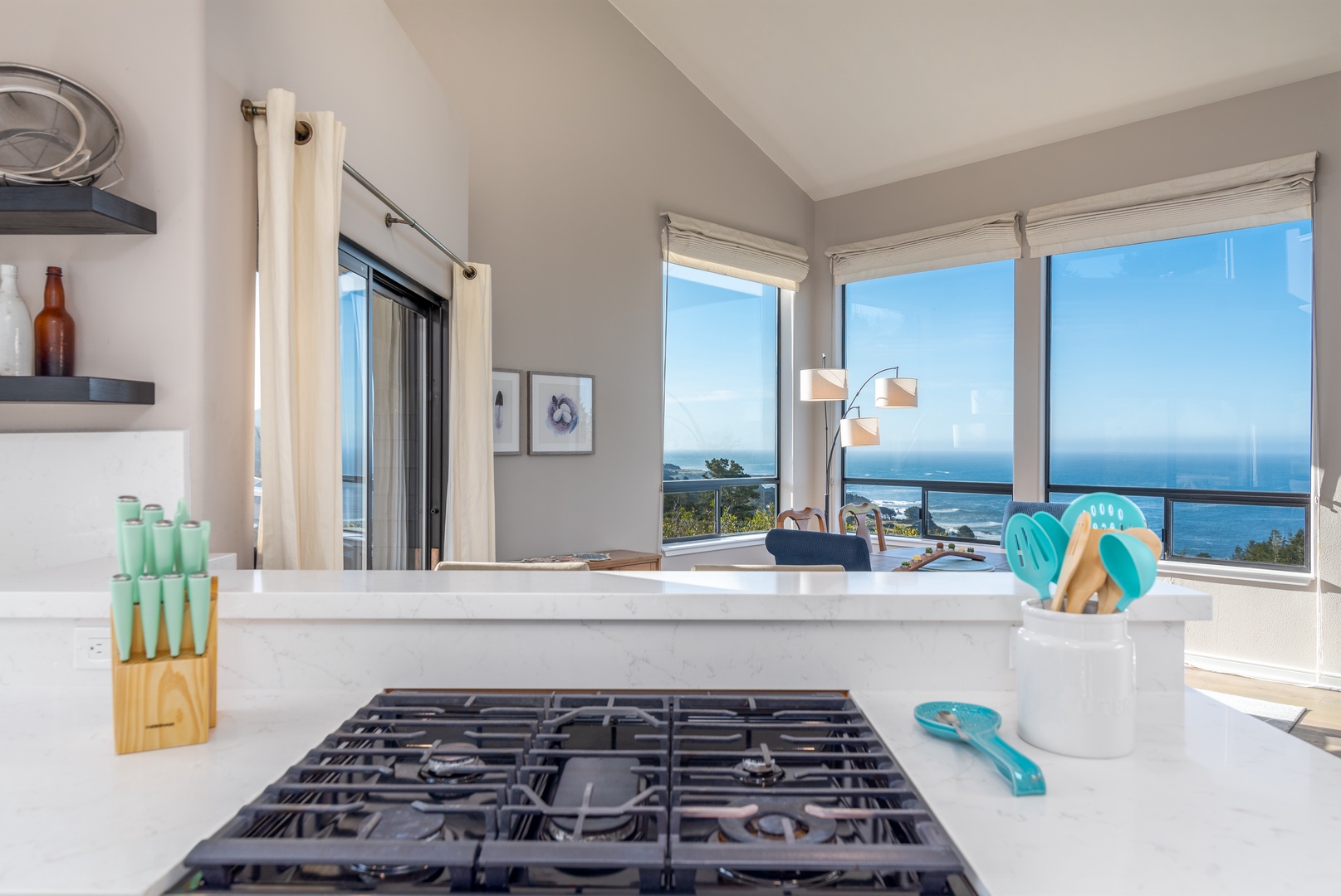 Full kitchen with ocean view