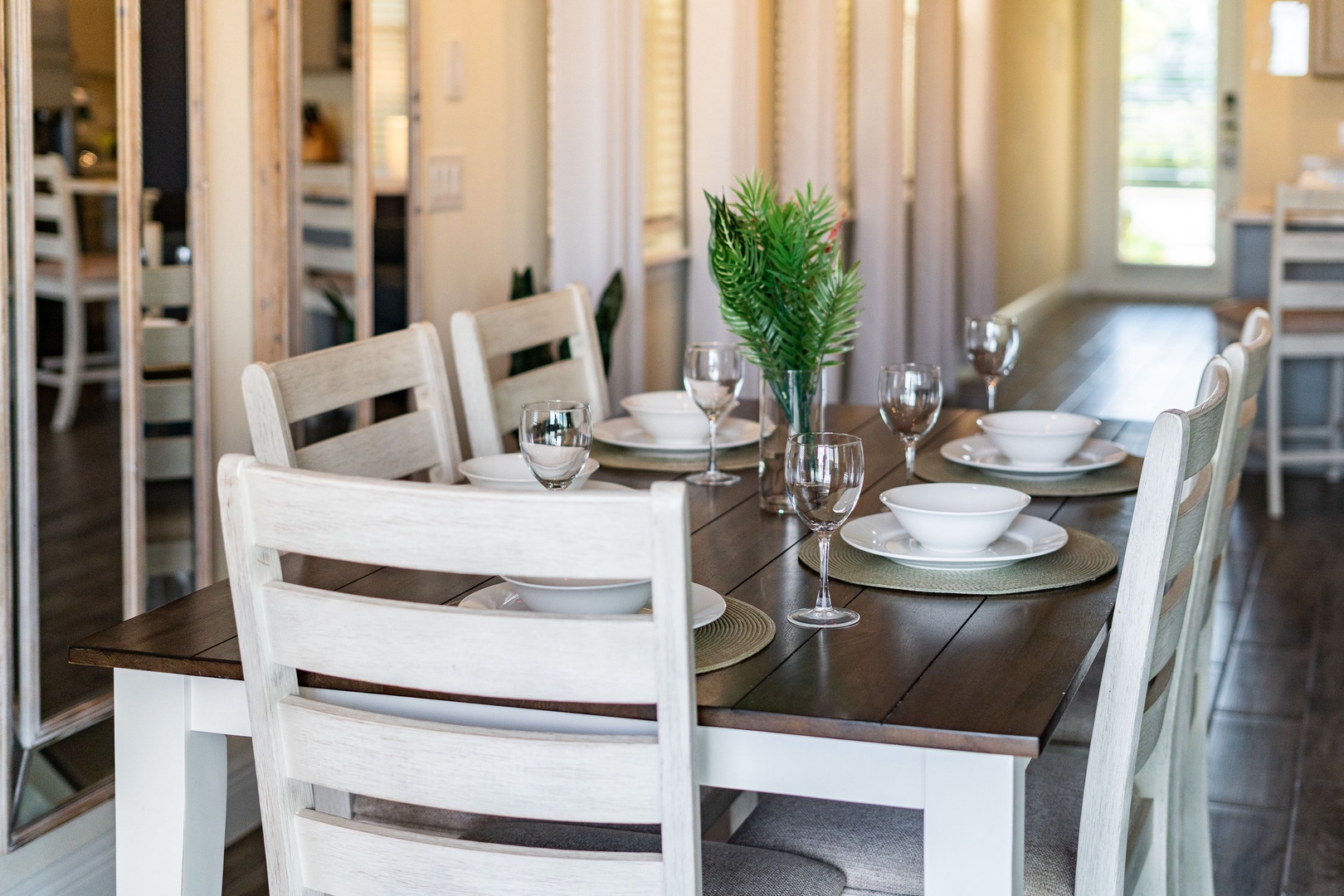 Gather family around the dining table, with seating for 5