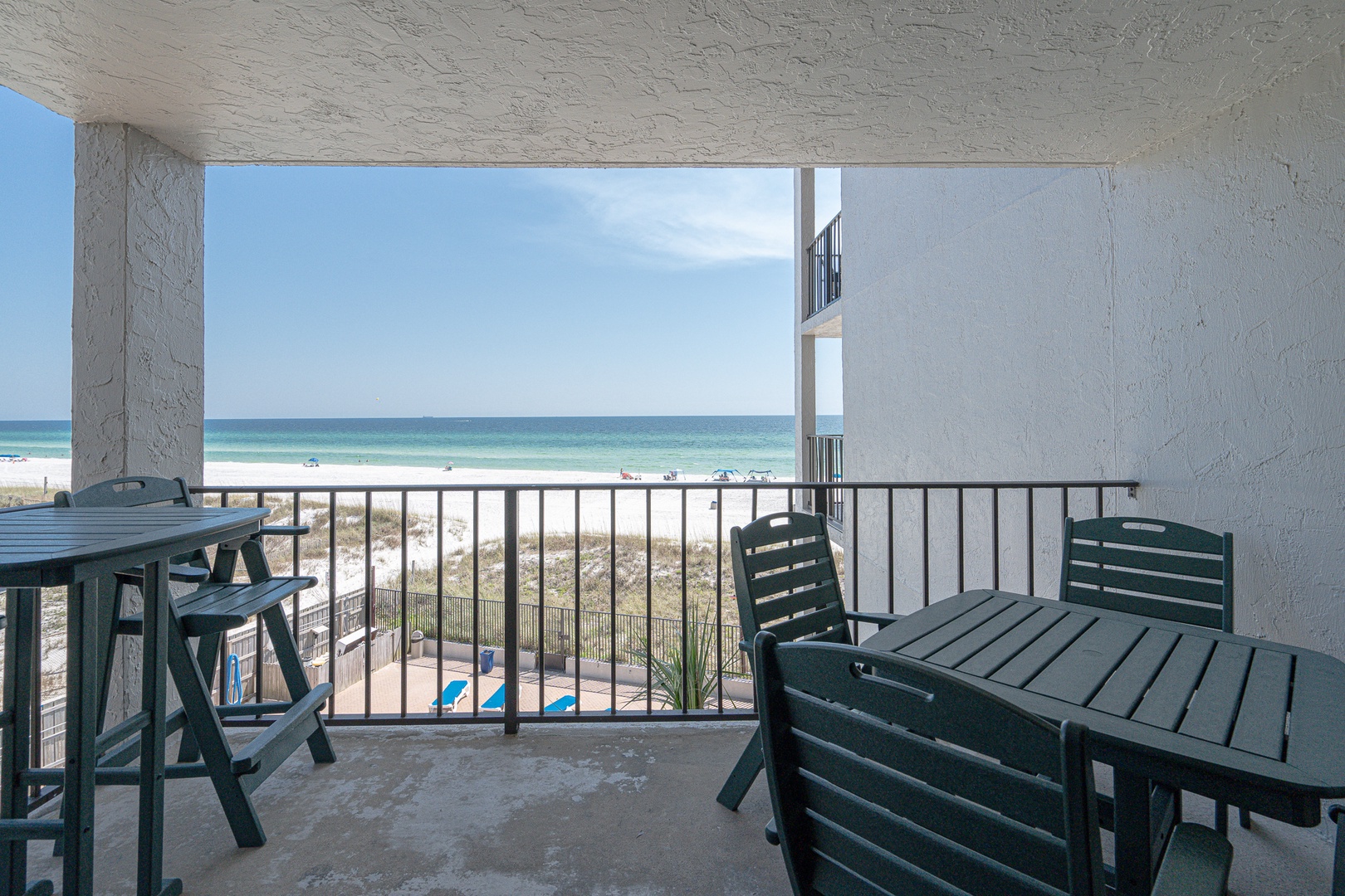 Embrace the panoramic beach view from the balcony