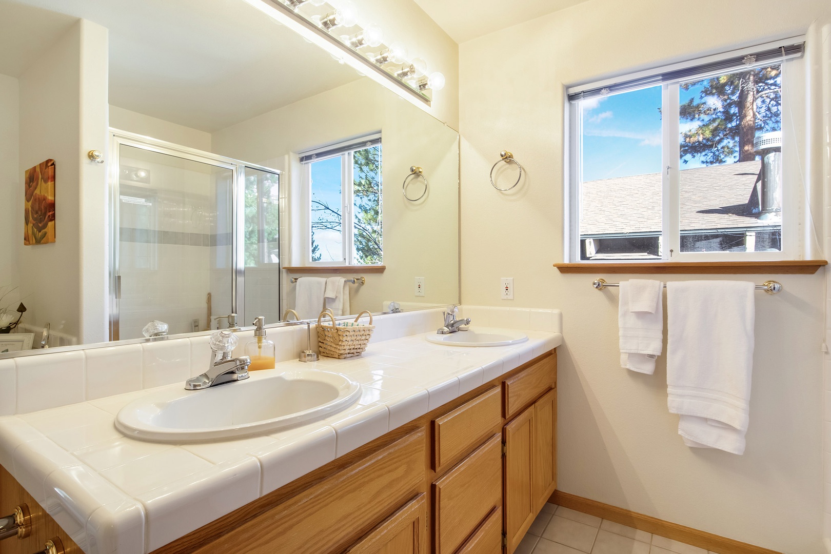 Ensuite bathroom with separate shower and tub