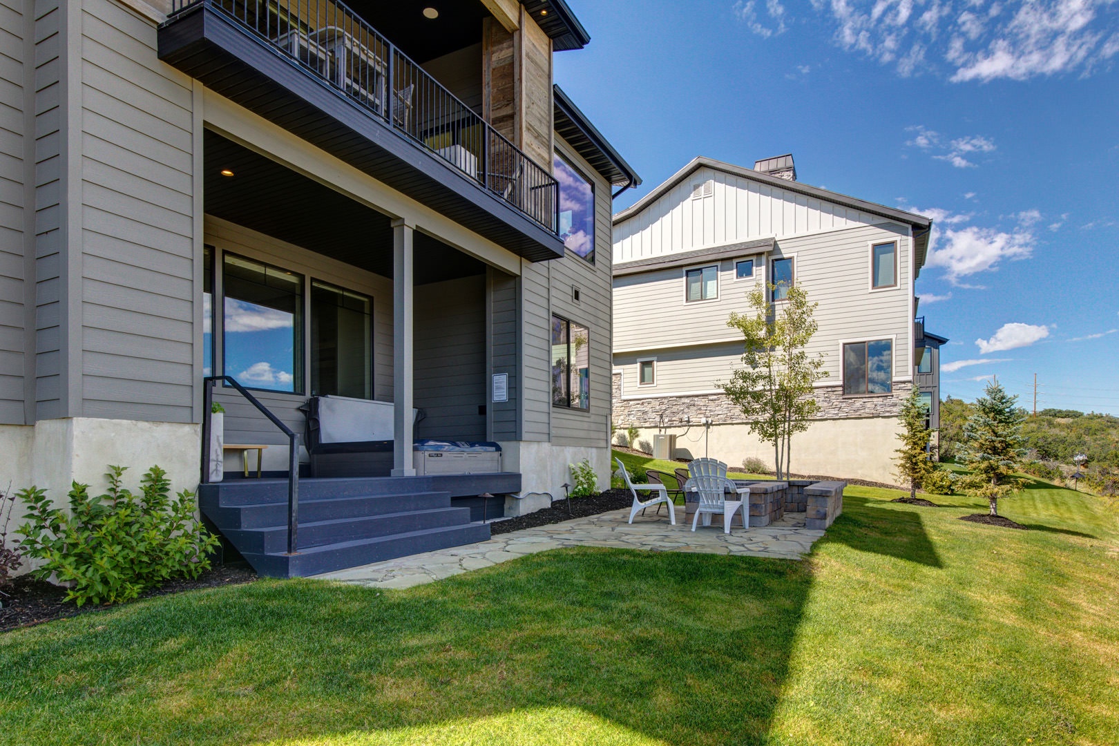 Backyard with outdoor seating