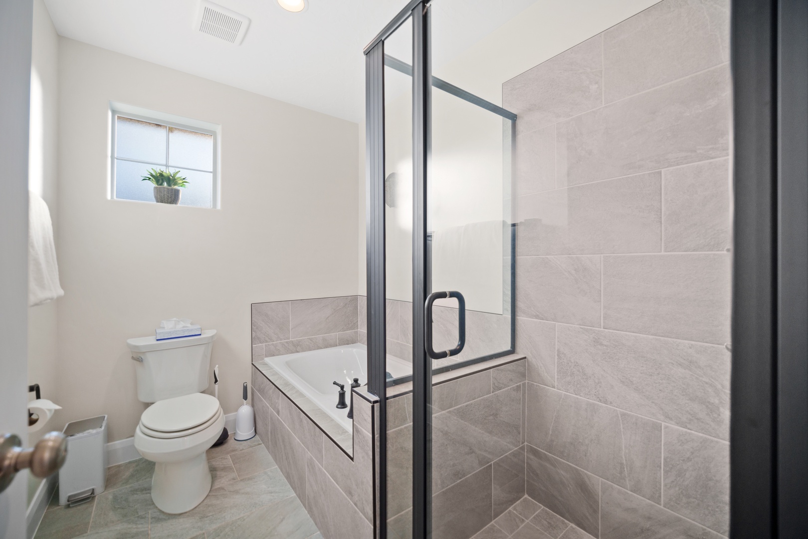 Ensuite bathroom with separate shower and tub