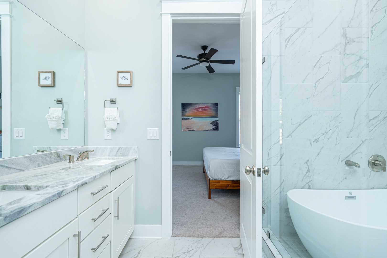 Ensuite bathroom with separate shower, and tub