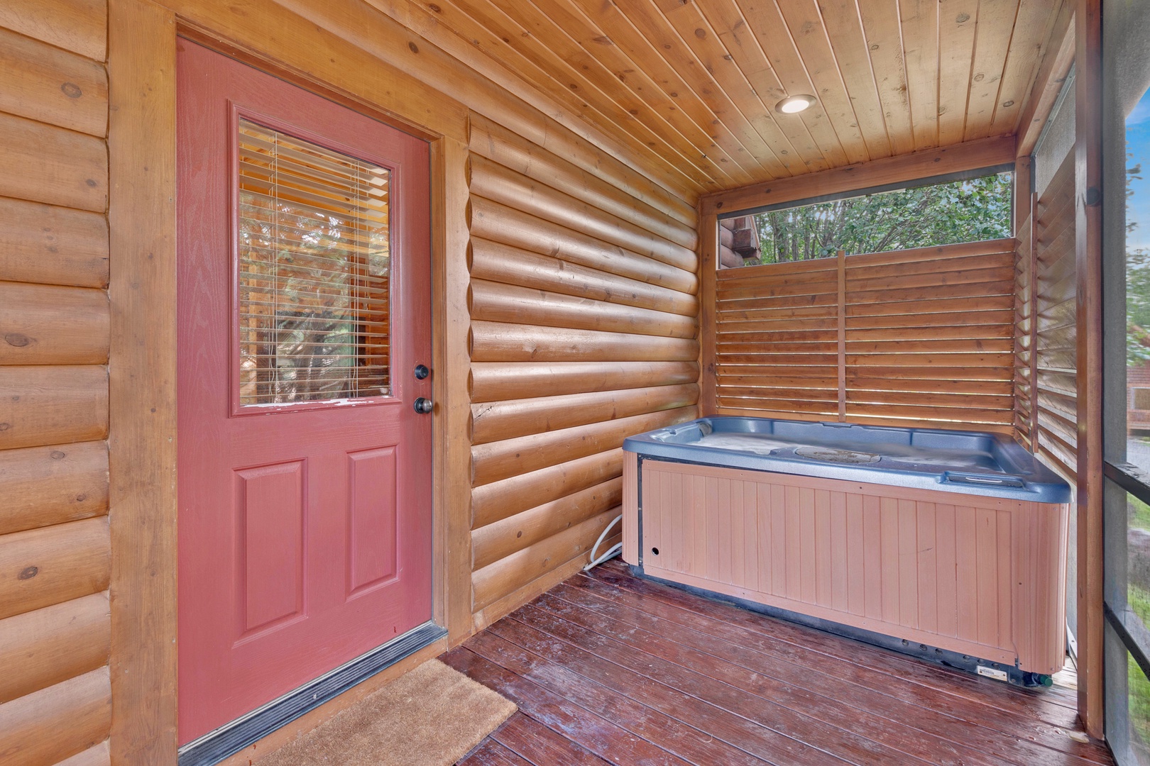 Soak your cares away in your very own private hot tub