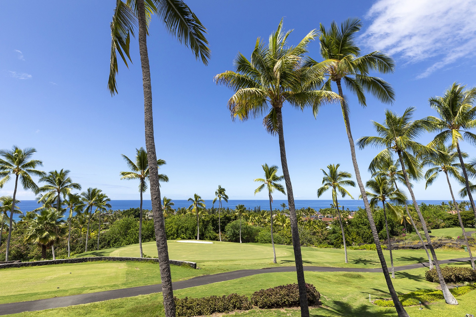 Golf course and ocean views from the lanai