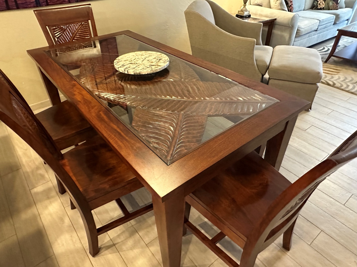 Dining table with seating for 6