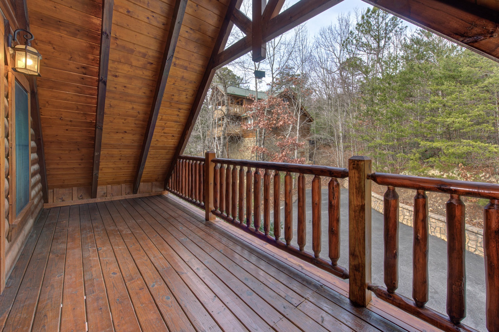 Breathtaking views await from every angle on the upper-level balcony