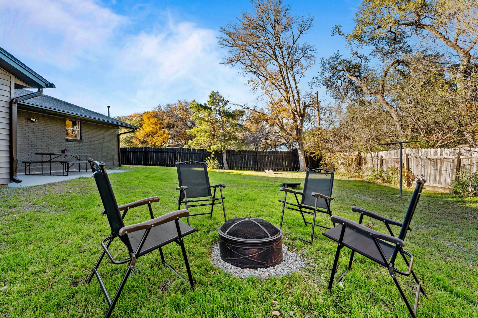 Gather around the firepit & make memories together during your stay