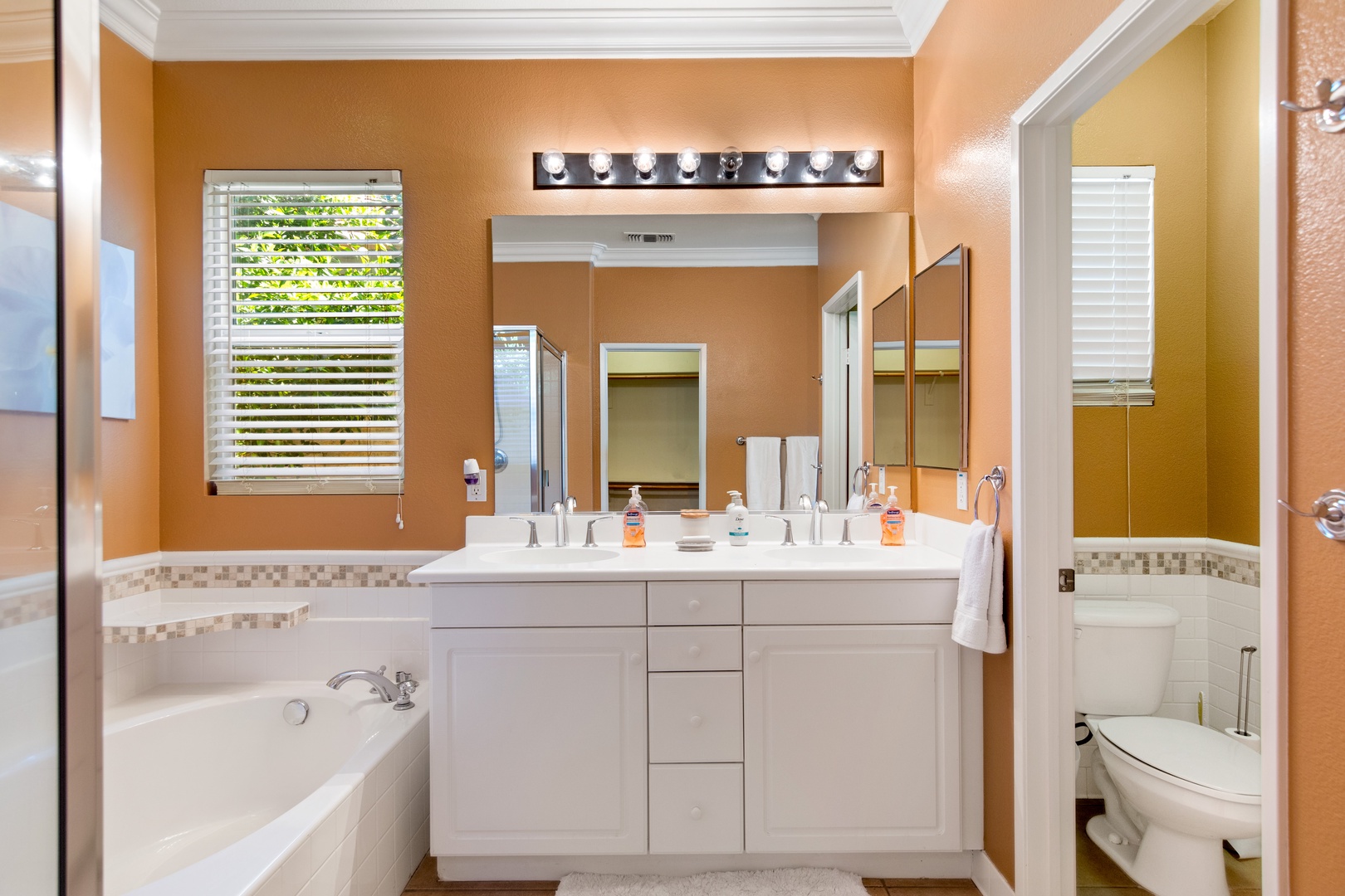 Bathroom #1 with Shower and Tub  En-Suite to Bedroom #1